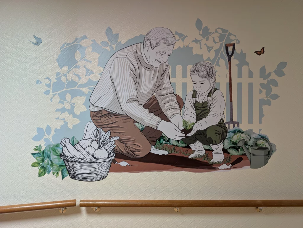 Décoration intérieure sur tapisserie